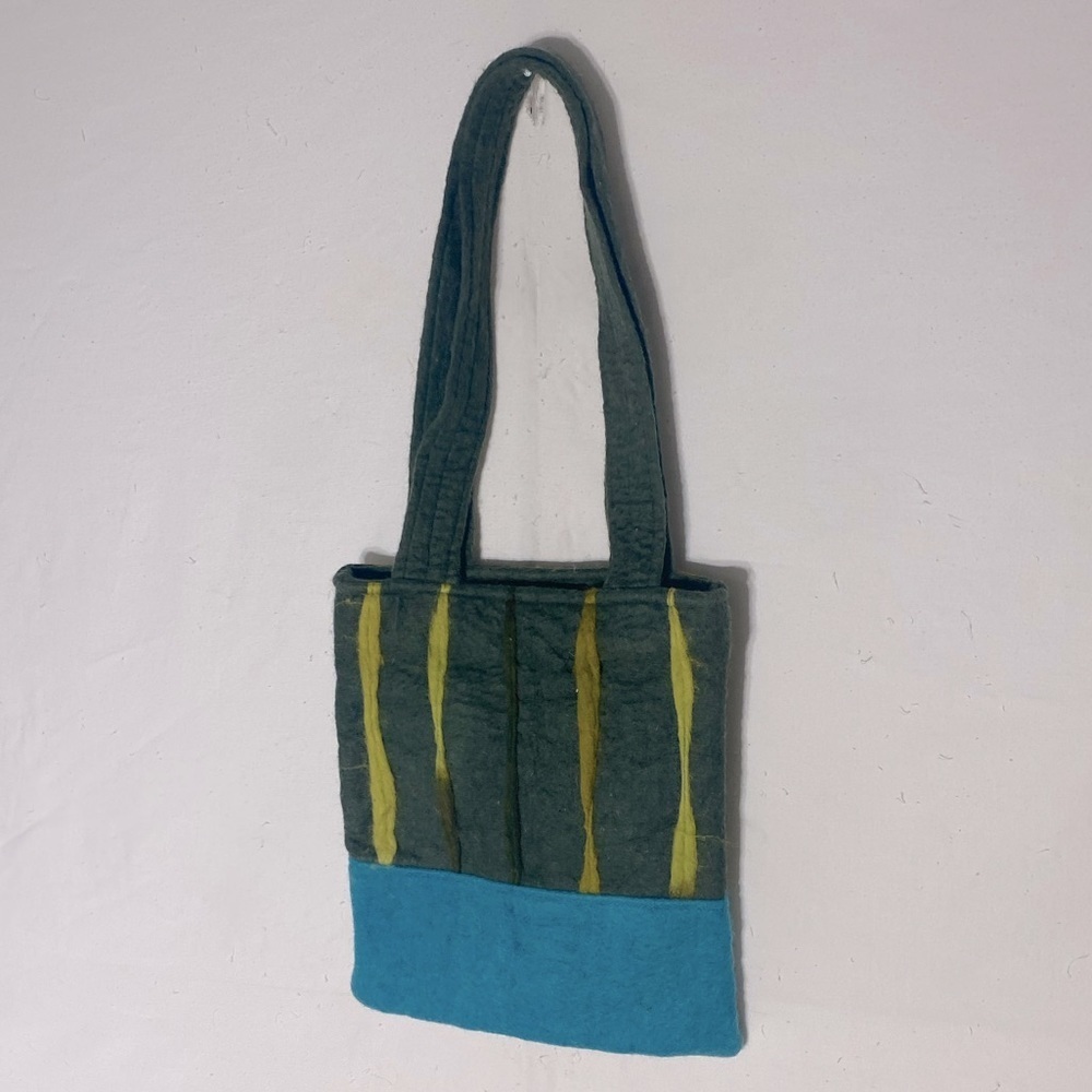 Handmade Green Wool Felt Shoulder Bag